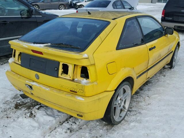 WVWDB0508MK001363 - 1991 VOLKSWAGEN CORRADO YELLOW photo 4