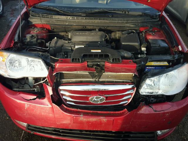 KMHDU4AD5AU920257 - 2010 HYUNDAI ELANTRA BL RED photo 7