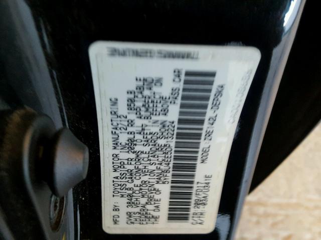 5YFBU4EE5DP132224 - 2013 TOYOTA COROLLA BA BLACK photo 10