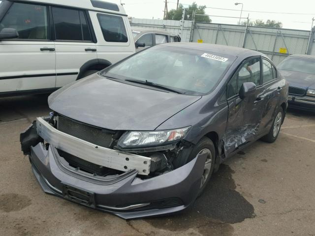 19XFB2F51FE202008 - 2015 HONDA CIVIC LX GRAY photo 2