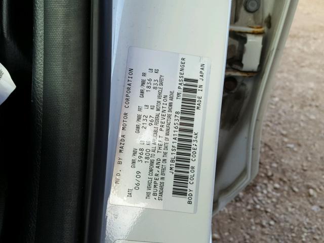 JM1BL1SF1A1165378 - 2010 MAZDA 3 I WHITE photo 10