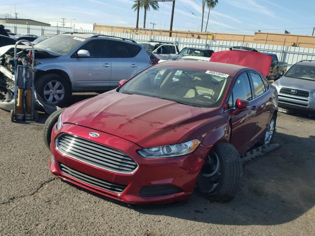 3FA6P0H76DR234792 - 2013 FORD FUSION SE RED photo 2