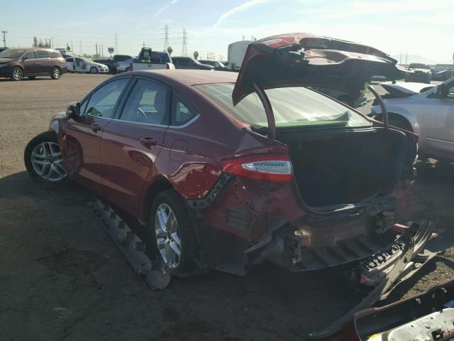 3FA6P0H76DR234792 - 2013 FORD FUSION SE RED photo 3