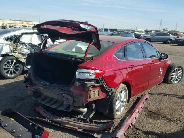 3FA6P0H76DR234792 - 2013 FORD FUSION SE RED photo 4