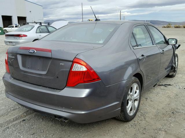 3FAHP0HA0CR402204 - 2012 FORD FUSION SE GRAY photo 4