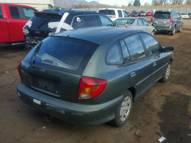 KNADC163026084558 - 2002 KIA RIO CINCO GREEN photo 4