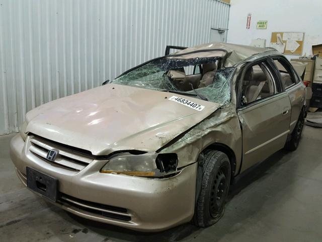 1HGCG56421A000322 - 2001 HONDA ACCORD LX GOLD photo 2