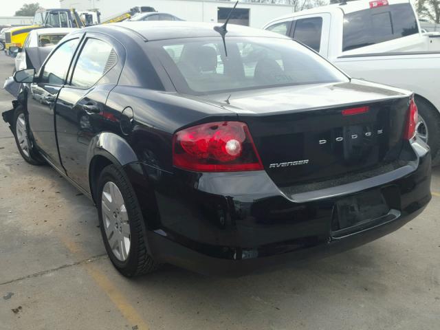 1C3CDZAB2CN260160 - 2012 DODGE AVENGER SE BLACK photo 3