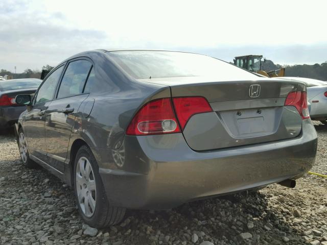 2HGFA16528H338878 - 2008 HONDA CIVIC LX GRAY photo 3