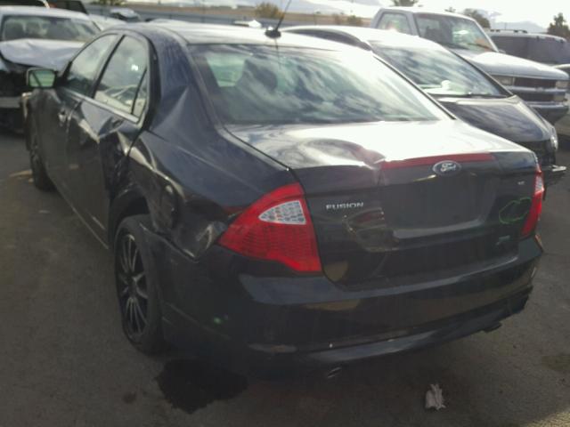 3FAHP0HGXAR333765 - 2010 FORD FUSION SE BLACK photo 3