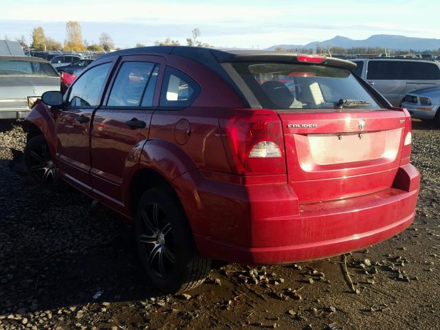 1B3HB48B77D403164 - 2007 DODGE CALIBER SX RED photo 3