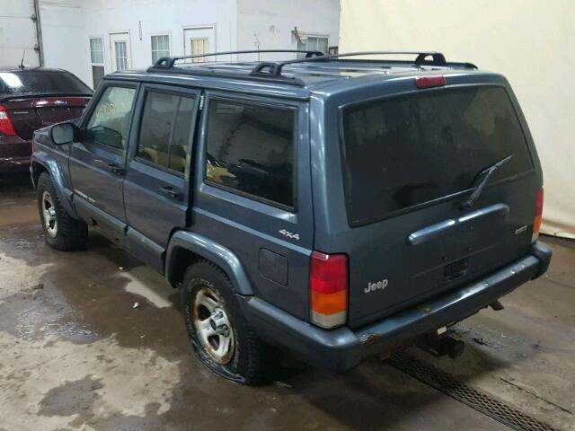 1J4FF48SX1L592006 - 2001 JEEP CHEROKEE BLUE photo 3