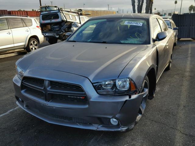 2C3CDXHG3EH287921 - 2014 DODGE CHARGER SX GRAY photo 2