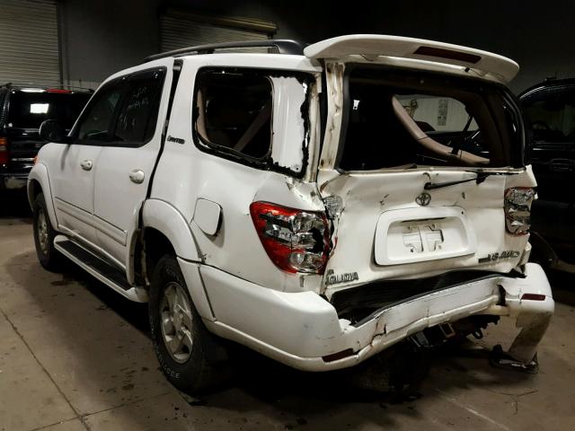 5TDBT48AX2S117573 - 2002 TOYOTA SEQUOIA LI WHITE photo 3