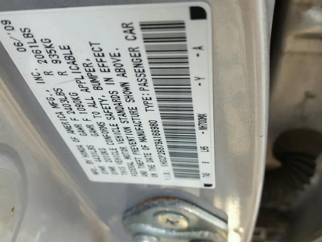 1HGCP26879A166980 - 2009 HONDA ACCORD EXL SILVER photo 10