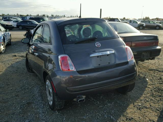 3C3CFFAR1FT500406 - 2015 FIAT 500 POP GRAY photo 3