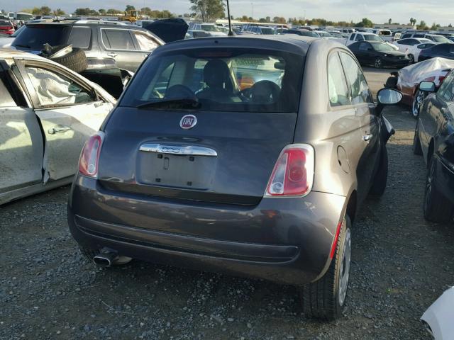 3C3CFFAR1FT500406 - 2015 FIAT 500 POP GRAY photo 4