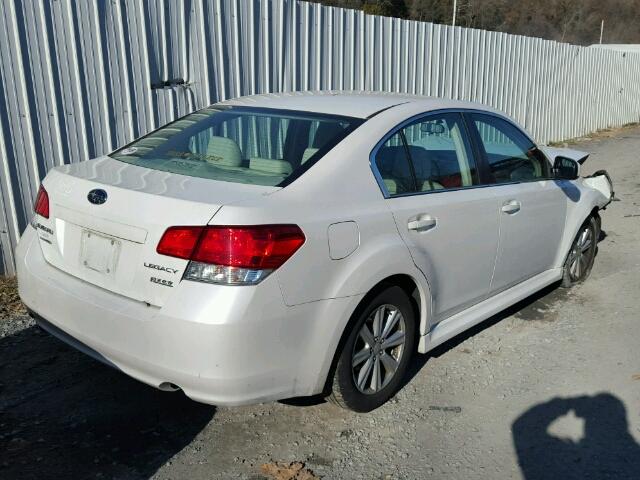 4S3BMBG68B3221494 - 2011 SUBARU LEGACY 2.5 WHITE photo 4