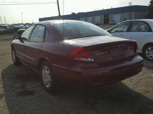 1FAFP53U57A141609 - 2007 FORD TAURUS BURGUNDY photo 3