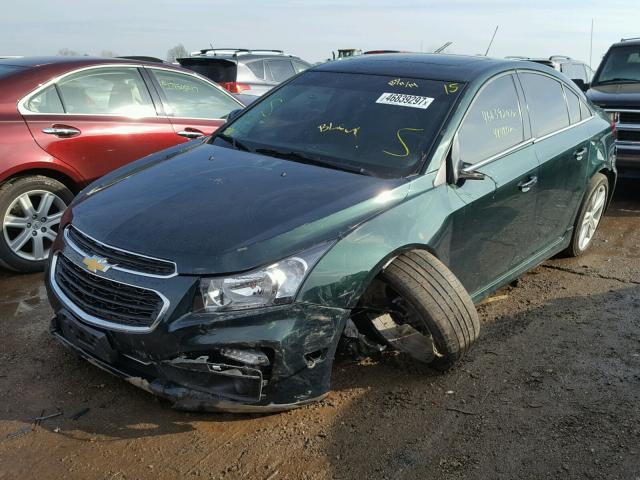 1G1PG5SB0F7205820 - 2015 CHEVROLET CRUZE LTZ GREEN photo 2