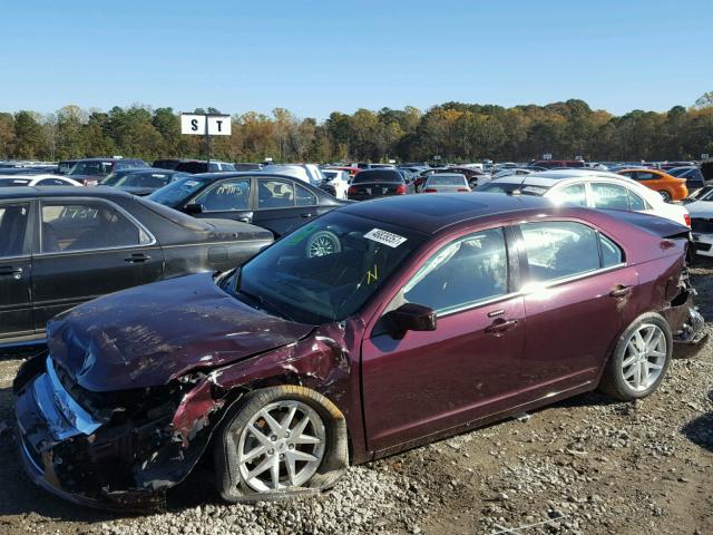 3FAHP0JA1CR235037 - 2012 FORD FUSION SEL BURGUNDY photo 2