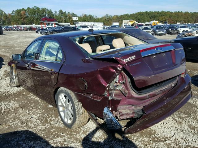 3FAHP0JA1CR235037 - 2012 FORD FUSION SEL BURGUNDY photo 3