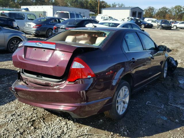 3FAHP0JA1CR235037 - 2012 FORD FUSION SEL BURGUNDY photo 4