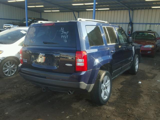 1C4NJRFB8ED879201 - 2014 JEEP PATRIOT LA BLUE photo 4