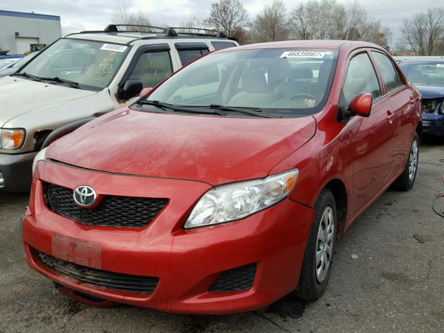 1NXBU40E29Z149317 - 2009 TOYOTA COROLLA BA RED photo 2