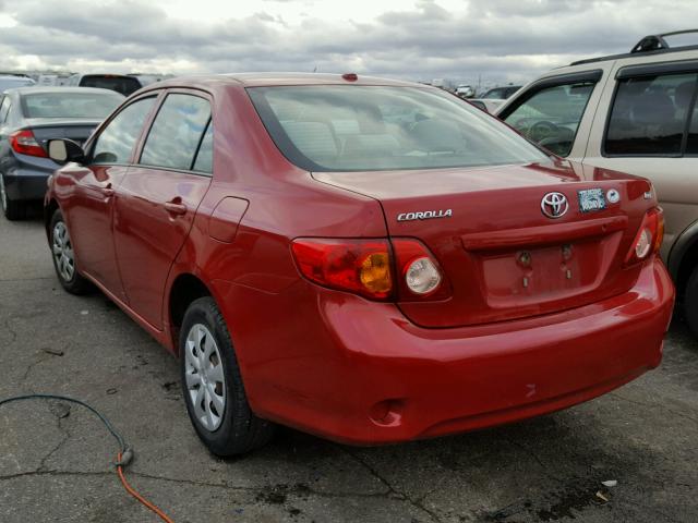 1NXBU40E29Z149317 - 2009 TOYOTA COROLLA BA RED photo 3