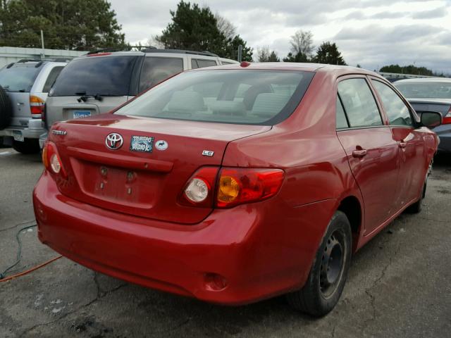 1NXBU40E29Z149317 - 2009 TOYOTA COROLLA BA RED photo 4