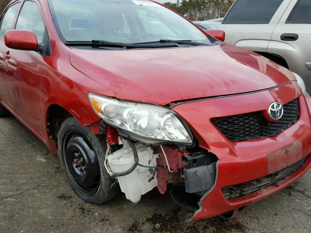 1NXBU40E29Z149317 - 2009 TOYOTA COROLLA BA RED photo 9