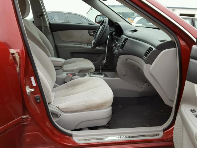 KNAGE124075153560 - 2007 KIA OPTIMA LX RED photo 5