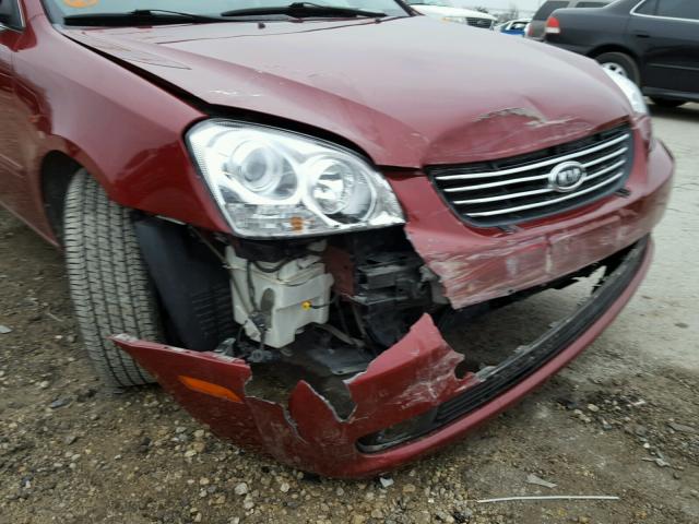 KNAGE124075153560 - 2007 KIA OPTIMA LX RED photo 9