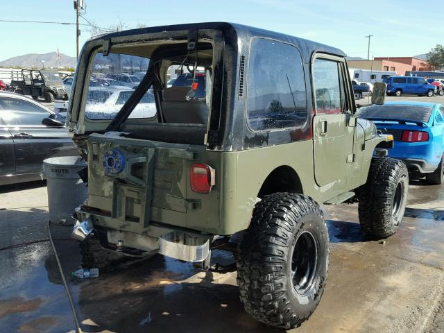 2BCCZ8149HB519269 - 1987 JEEP WRANGLER L GREEN photo 4