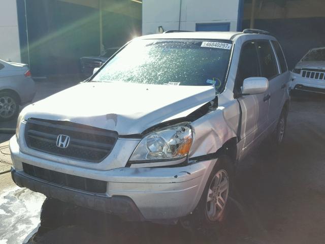 2HKYF186X4H526094 - 2004 HONDA PILOT EXL SILVER photo 2