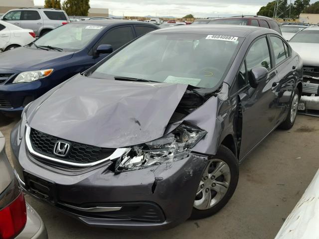 19XFB2F54EE251685 - 2014 HONDA CIVIC LX GRAY photo 2