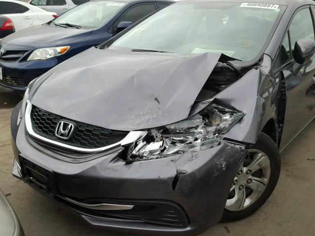 19XFB2F54EE251685 - 2014 HONDA CIVIC LX GRAY photo 9