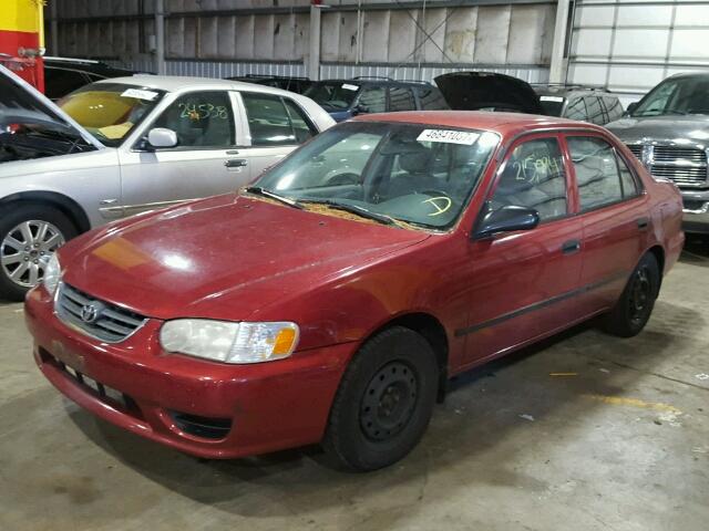 1NXBR12E21Z466144 - 2001 TOYOTA COROLLA CE RED photo 2