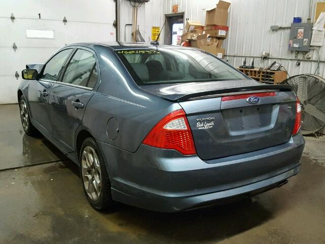 3FAHP0HA7BR235001 - 2011 FORD FUSION SE BLUE photo 3