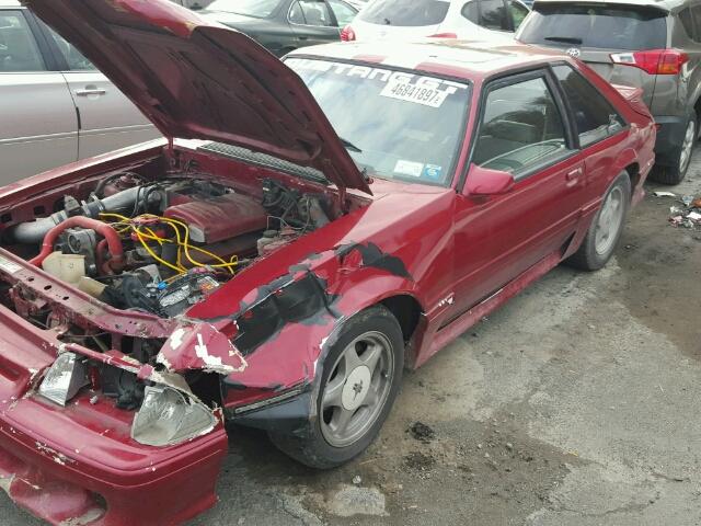 1FABP42E2KF274696 - 1989 FORD MUSTANG GT BURGUNDY photo 2