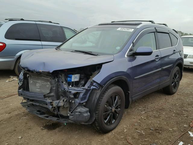 2HKRM4H76DH668091 - 2013 HONDA CR-V EXL BLUE photo 2