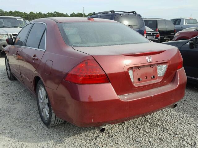 1HGCM66597A002732 - 2007 HONDA ACCORD EX RED photo 3