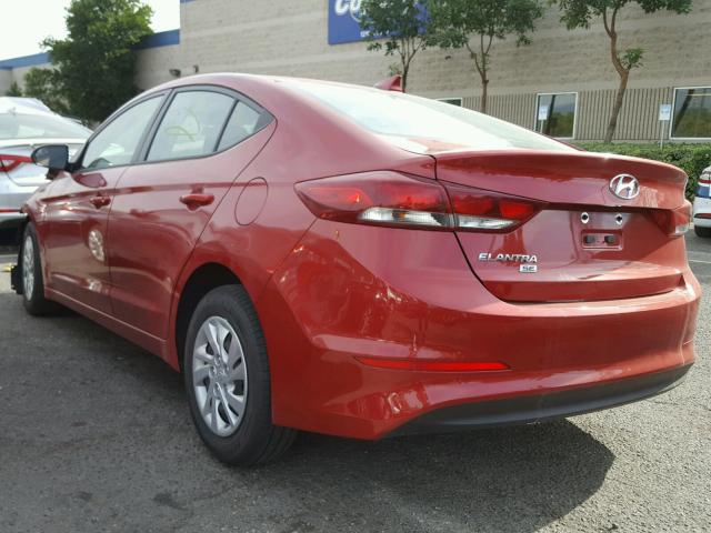 5NPD74LF3HH211129 - 2017 HYUNDAI ELANTRA SE RED photo 3