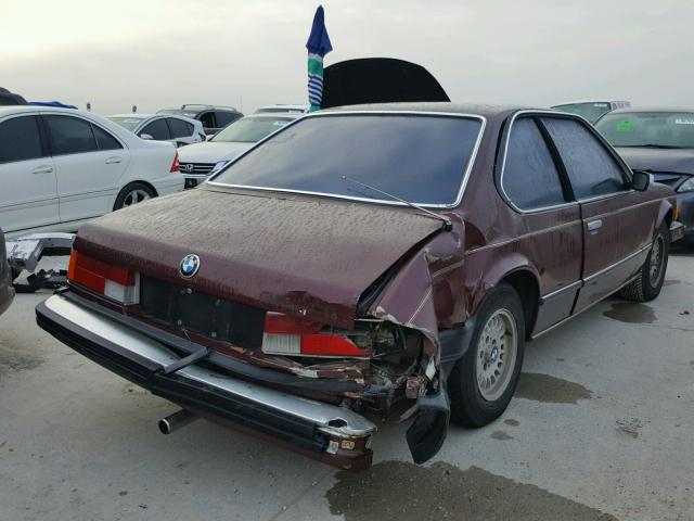 WBAEB8406D6995666 - 1983 BMW 633 CSI AU BURGUNDY photo 4