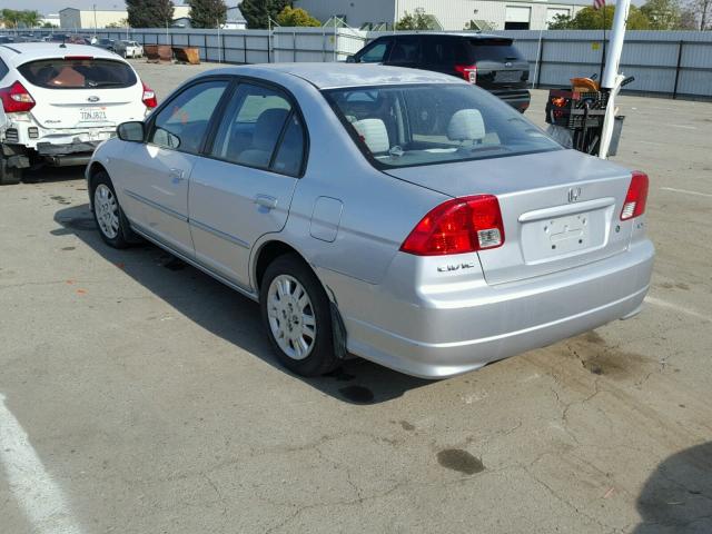 2HGES16625H518276 - 2005 HONDA CIVIC LX SILVER photo 3