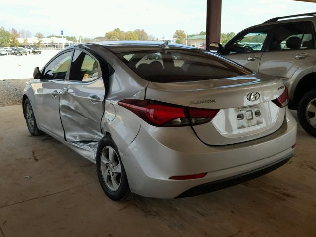 5NPDH4AE0FH630401 - 2015 HYUNDAI ELANTRA SE SILVER photo 3