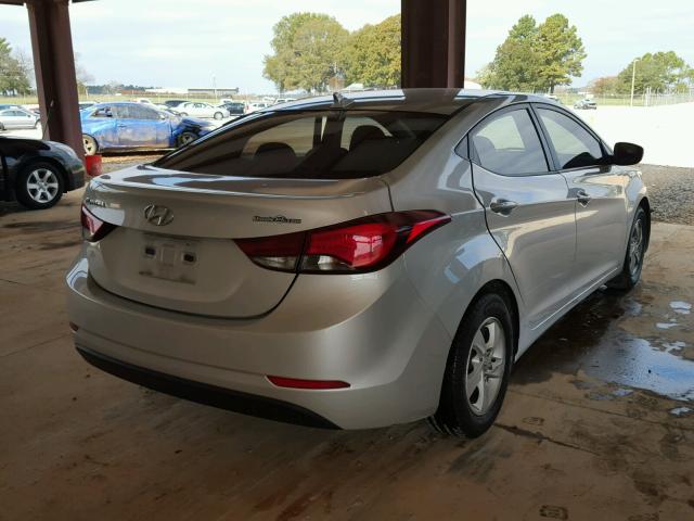 5NPDH4AE0FH630401 - 2015 HYUNDAI ELANTRA SE SILVER photo 4