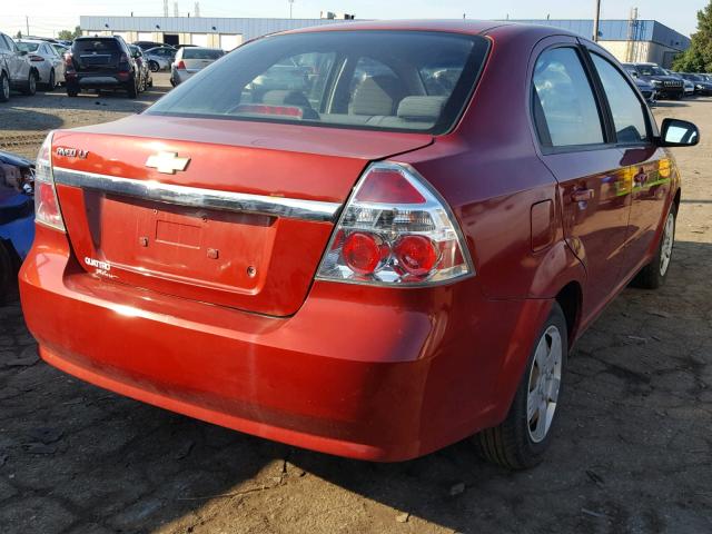 KL1TD5DE2BB116500 - 2011 CHEVROLET AVEO LS RED photo 4