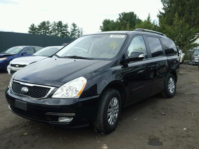 KNDMG4C72E6543576 - 2014 KIA SEDONA LX BLACK photo 2